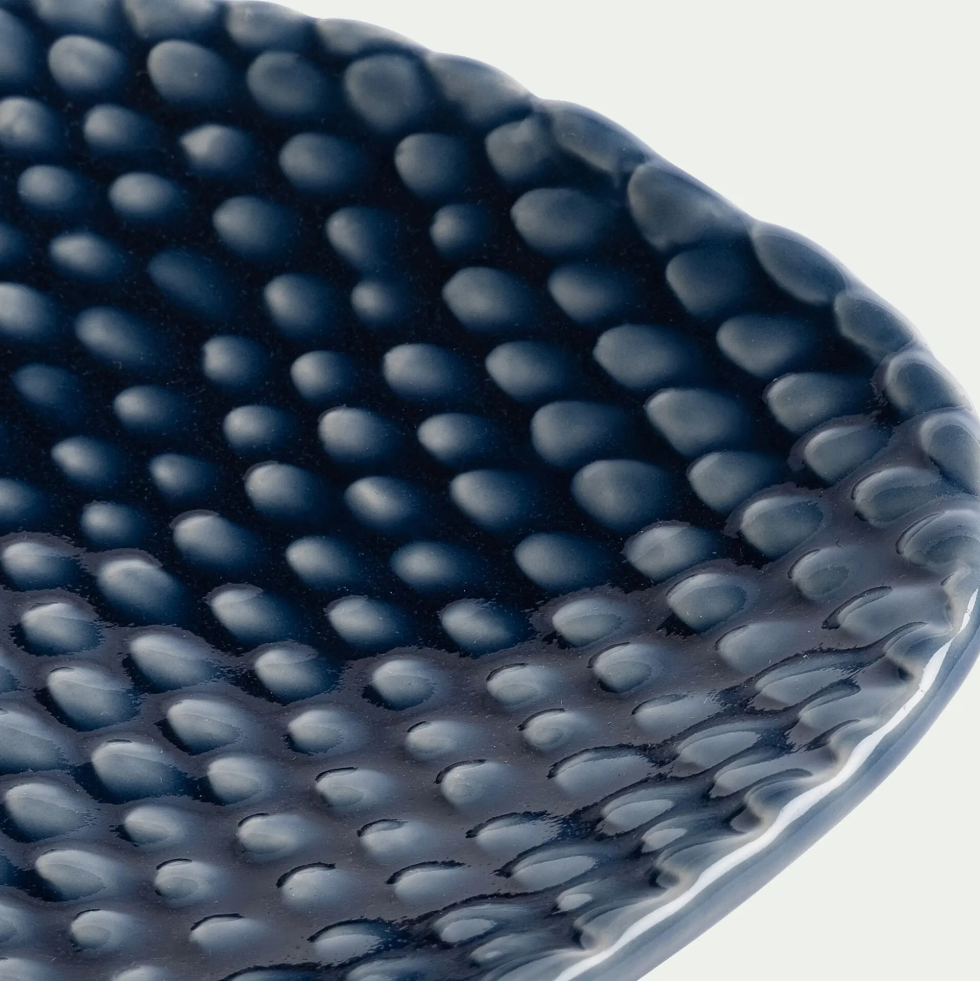 Plateau décoratif en grès 18x33cm - bleu