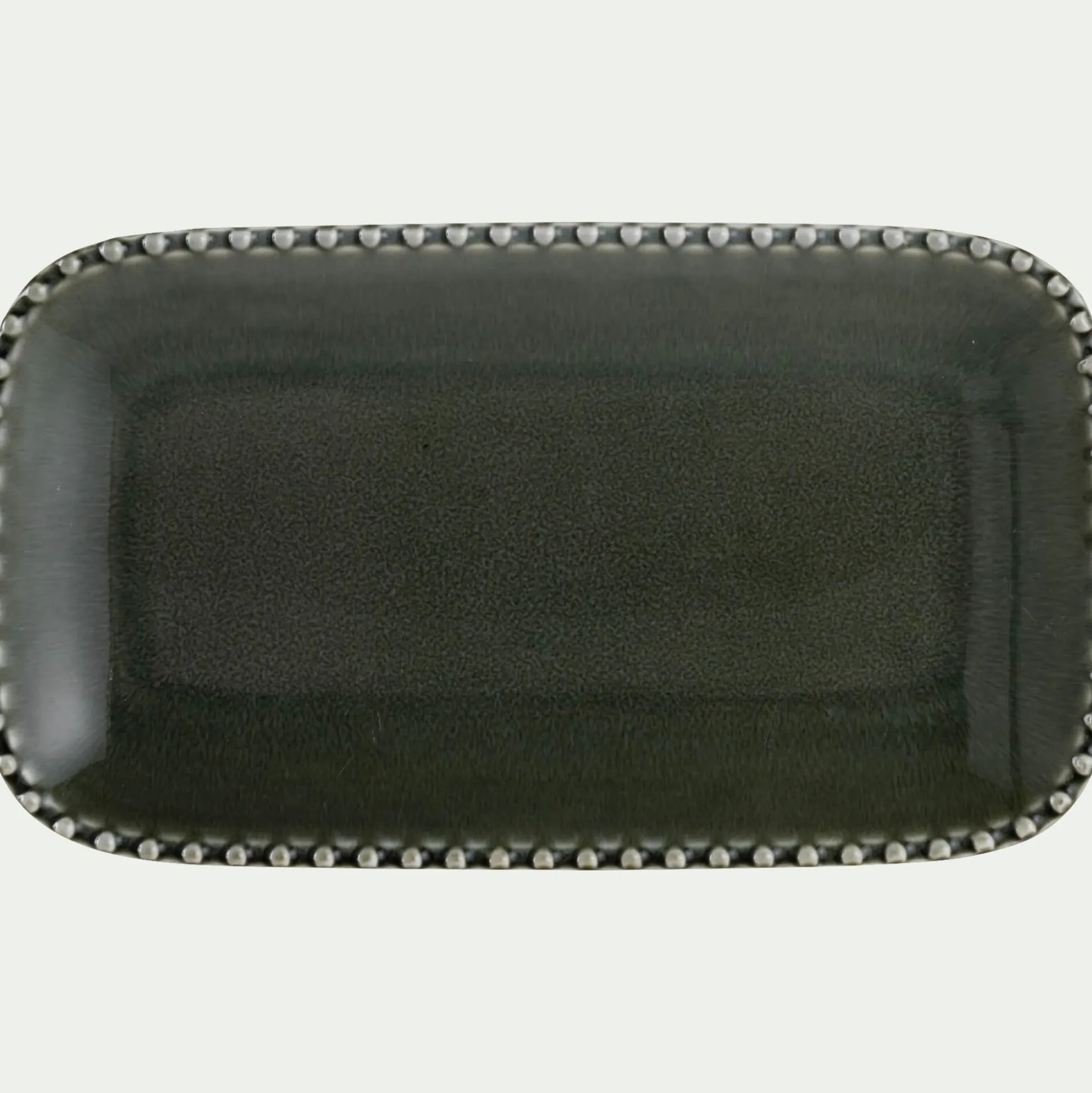 Plateau décoratif en porcelaine 14x25cm - vert