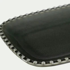 Plateau décoratif en porcelaine 14x25cm - vert