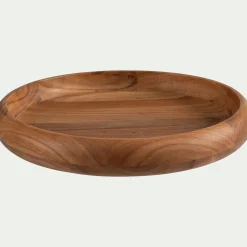 Plateau décoratif rond en bois d'acacia D45,5cm - naturel