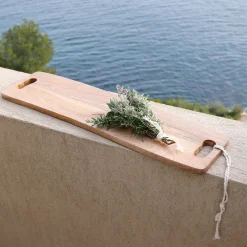 Plateau de présentation en bois de manguier L60cm - bois foncé