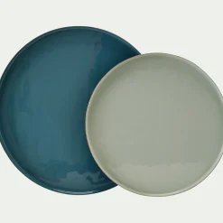 Plateau rond en fer D29,5cm - bleu