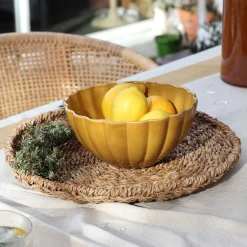 Plateau rond en jonc de mer D38cm - naturel