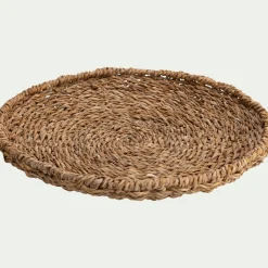Plateau rond en jonc de mer D38cm - naturel