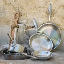 Poêle en inox D24cm - argenté métallisé