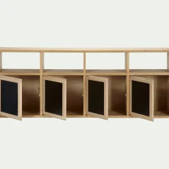 Porte en placage chêne et acier - noir