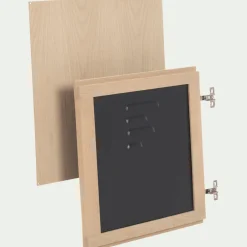 Porte en placage chêne et acier - noir