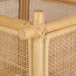 Porte-plante double sellette en rotin - naturel