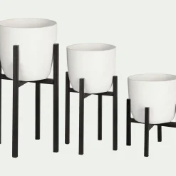 Porte-plante en métal noir H35xD20,5cm