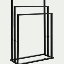 Porte-serviette triple en bambou H85cm - noir