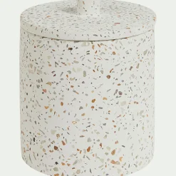 Pot à coton en terrazzo H12,5cm - blanc