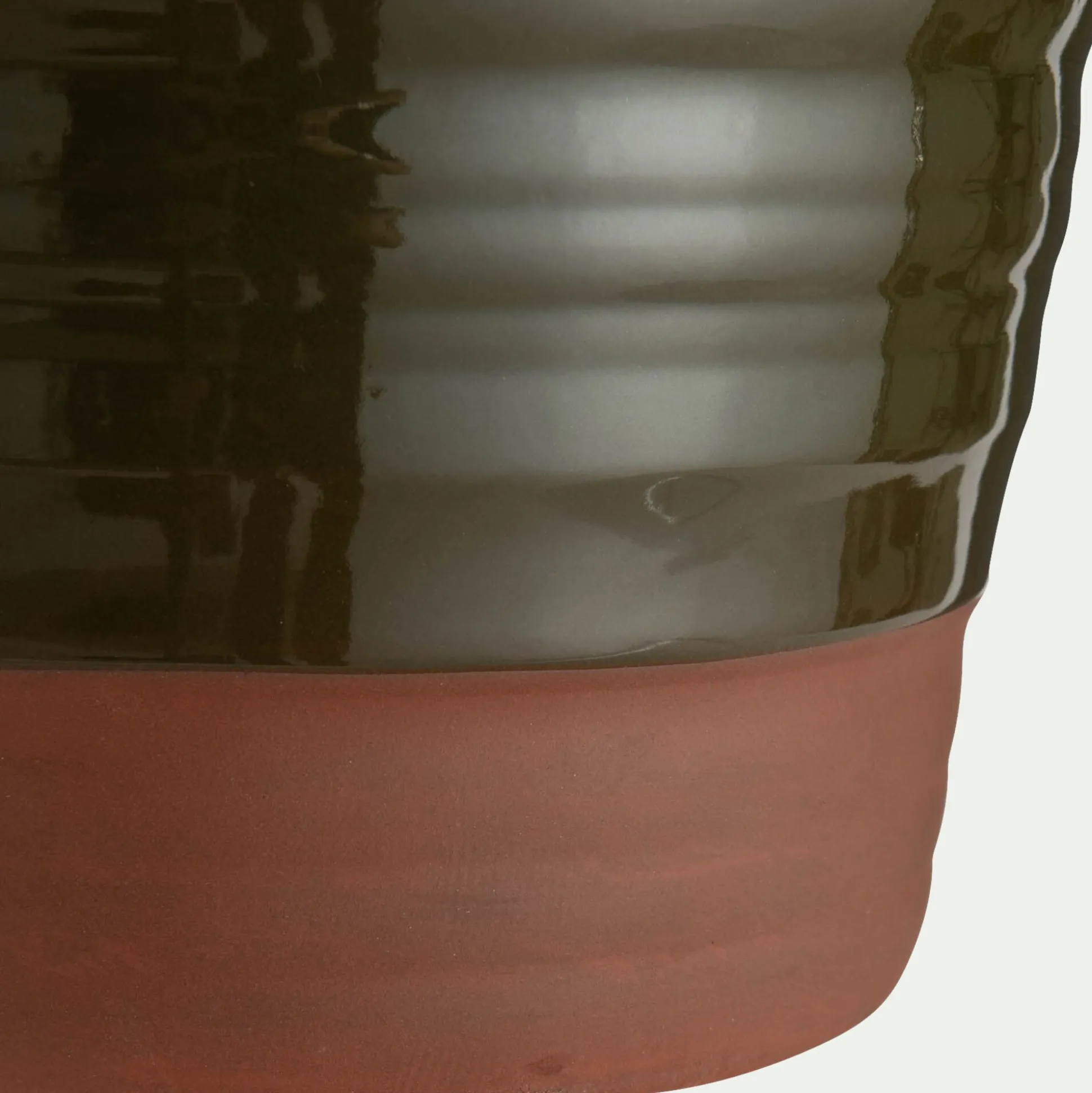 Pot bicolore en terre cuite D29cm - vert