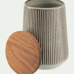 Pot en grès réactif D11,5cm - marron écorce