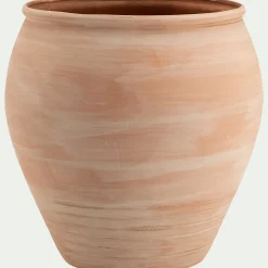 Pot texturé en terre cuite D31,5cm - terracotta