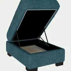 Pouf avec coffre en tissu Monclar - bleu niolon