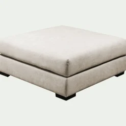 Pouf carré en tissu Bloq - beige roucas