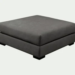 Pouf carré en tissu Bloq - gris anthracite