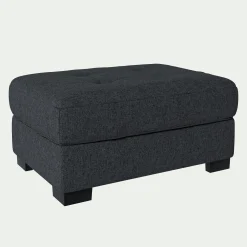 Pouf coffre en tissu - gris anthracite