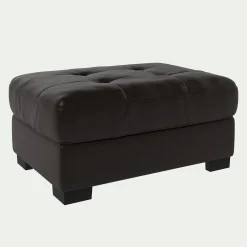 Pouf en cuir avec coffre - marron