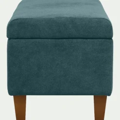 Pouf en tissu avec coffre - bleu figuerolles