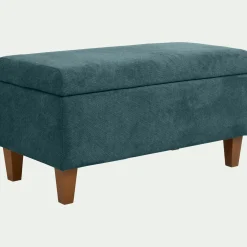 Pouf en tissu avec coffre - bleu figuerolles