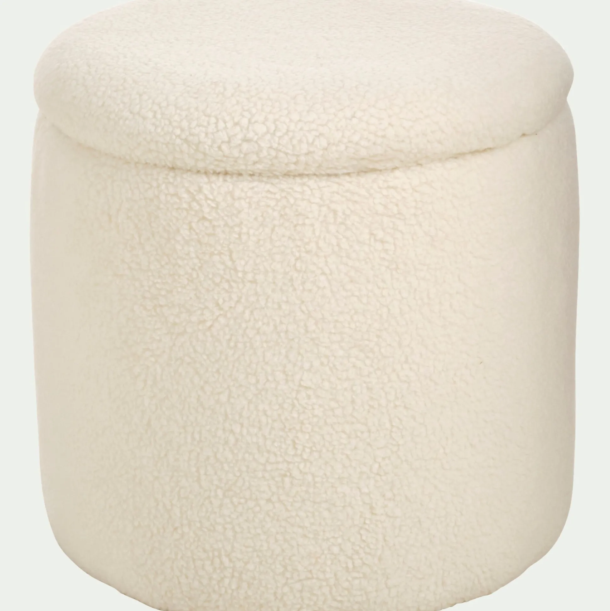 Pouf en tissu avec coffre de rangement - blanc H43cm
