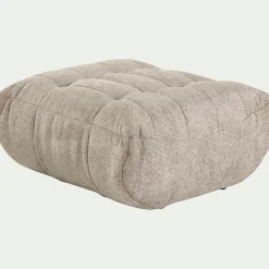 Pouf en tissu chenille - beige roucas