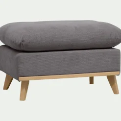 Pouf en tissu crown - gris restanque