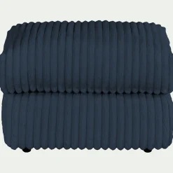Pouf en tissu côtelé - bleu calabrun
