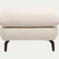 Pouf en tissu doux tramé - beige roucas