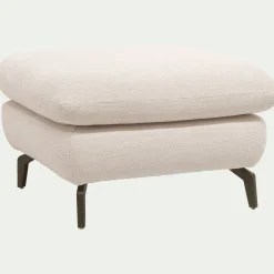 Pouf en tissu doux tramé - beige roucas