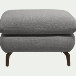 Pouf en tissu doux tramé - gris ardoise