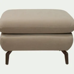 Pouf en tissu doux tramé - beige