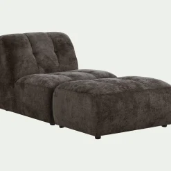 Pouf en tissu Eden - marron