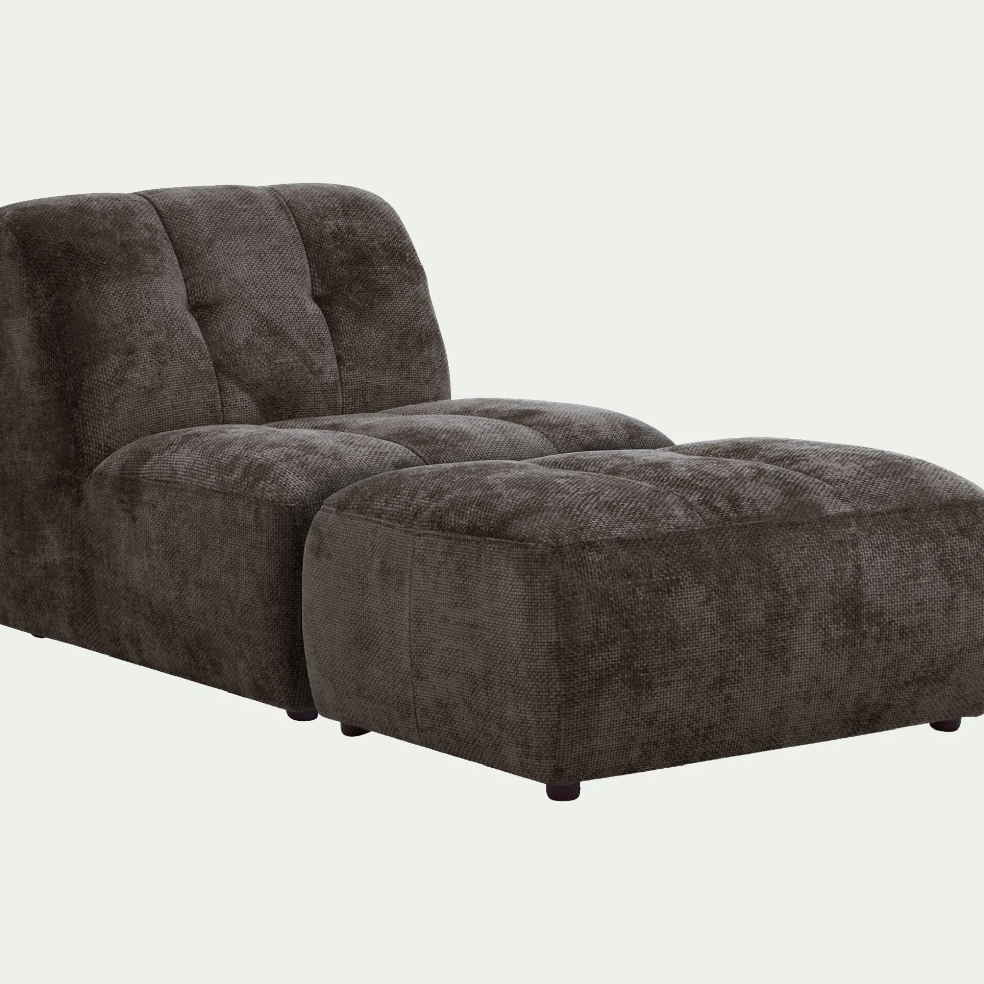 Pouf en tissu Eden - marron