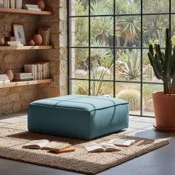 Pouf en tissu genesis - beige roucas