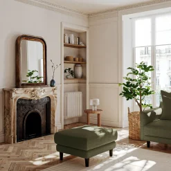 Pouf en tissu joint - vert cèdre