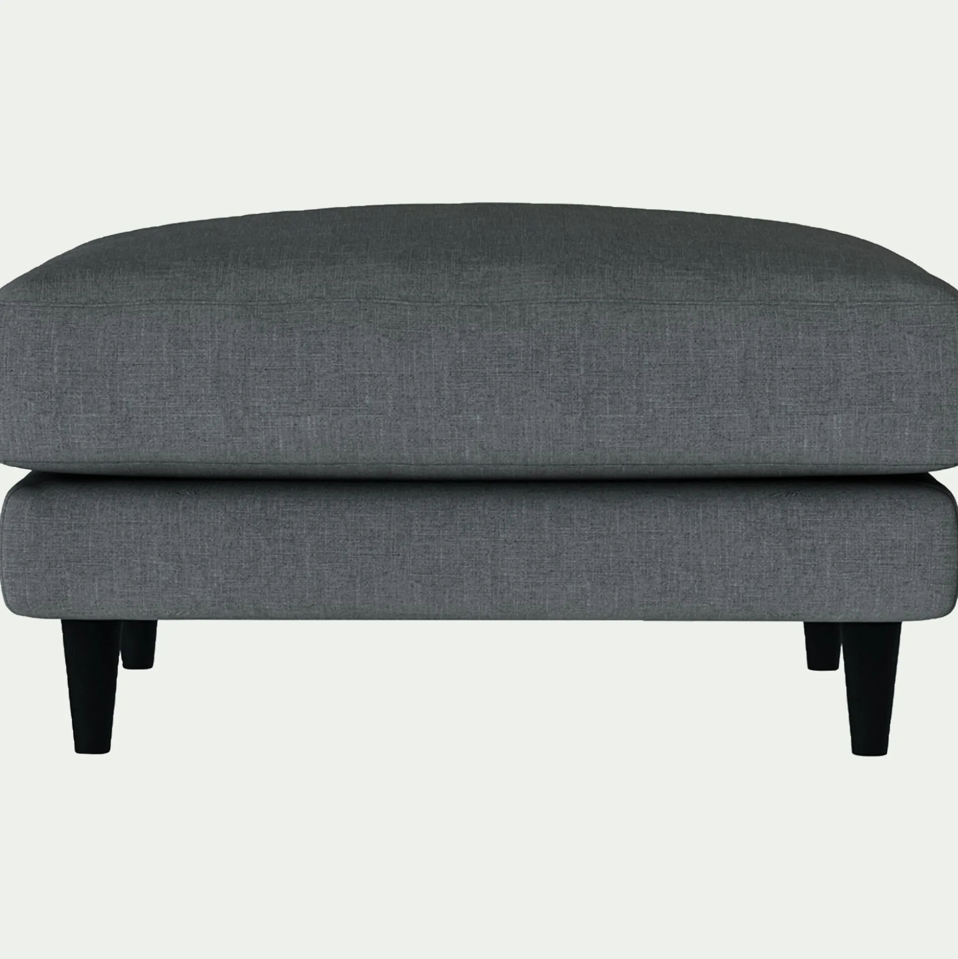 Pouf en tissu mixte - gris ardoise