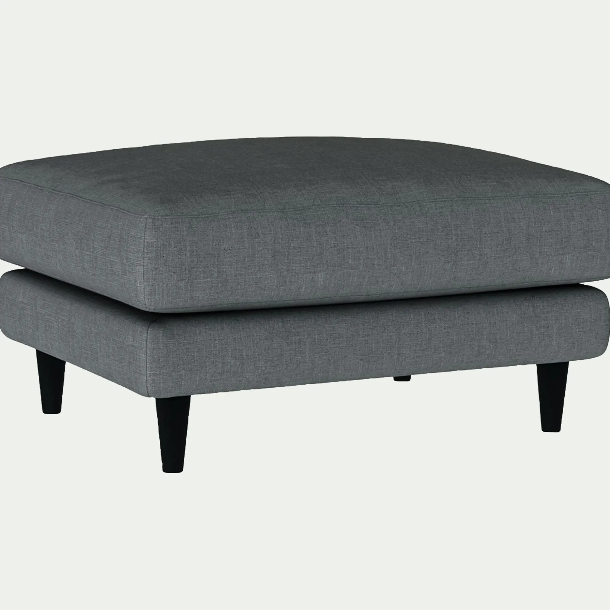 Pouf en tissu mixte - gris ardoise