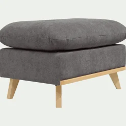 Pouf en tissu storm - gris moyen