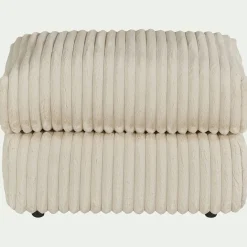 Pouf en velours côtelé Bita - blanc ventoux