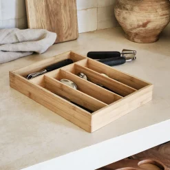 Range couvert en bambou - naturel 35x25cm