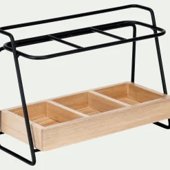 Range couverts en métal et bois - bois clair