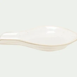 Repose-cuillère en grès L16cm - blanc