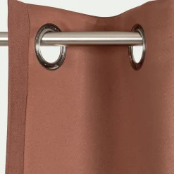 Rideau à œillets en coton 140x250cm - brun rhassoul