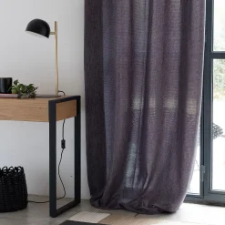 Rideau à œillets en polyester 140x250cm - gris anthracite