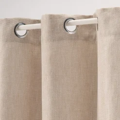 Rideau à œillets en polyester 140x250cm - beige