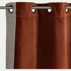 Rideau à œillets en velours 135x250cm - brun rustrel