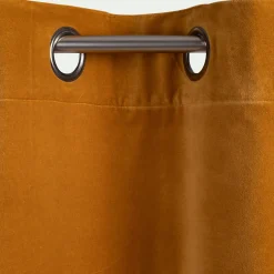 Rideau à œillets en velours 135x250cm - jaune alep