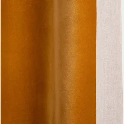 Rideau à œillets en velours 135x250cm - jaune alep
